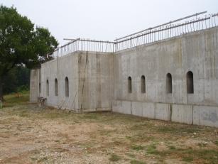 Outside the crypt ("basement"), about three times my height